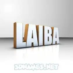 laiba in White'n'Gold style - 3D name wallpaper
