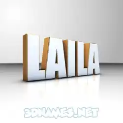 laila in White'n'Gold style - 3D name wallpaper