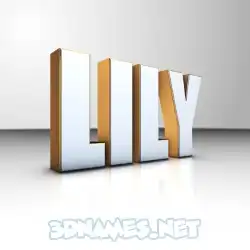 lily in White'n'Gold style - 3D name wallpaper