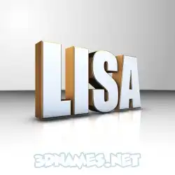 lisa in White'n'Gold style - 3D name wallpaper