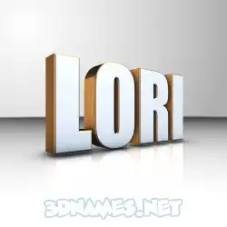 lori in White'n'Gold style - 3D name wallpaper