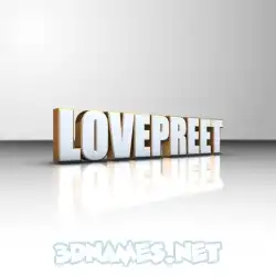 lovepreet in White'n'Gold style - 3D name wallpaper