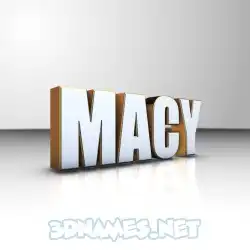 macy in White'n'Gold style - 3D name wallpaper