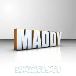 maddy in White'n'Gold style - 3D name wallpaper