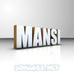 mansi in White'n'Gold style - 3D name wallpaper