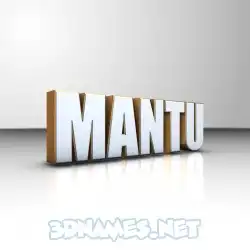mantu in White'n'Gold style - 3D name wallpaper