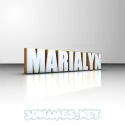 marialyn in White'n'Gold style - 3D name wallpaper