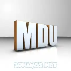 mdu in White'n'Gold style - 3D name wallpaper