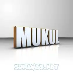 mukul in White'n'Gold style - 3D name wallpaper
