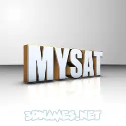 mysat in White'n'Gold style - 3D name wallpaper