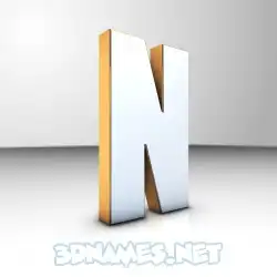 n in White'n'Gold style - 3D name wallpaper