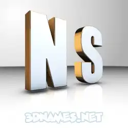 n s in White'n'Gold style - 3D name wallpaper