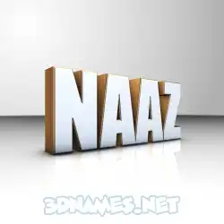 naaz in White'n'Gold style - 3D name wallpaper