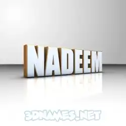 nadeem in White'n'Gold style - 3D name wallpaper