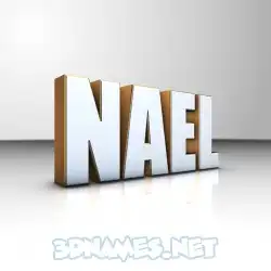 nael in White'n'Gold style - 3D name wallpaper