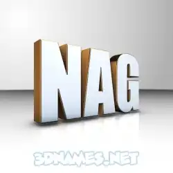 nag in White'n'Gold style - 3D name wallpaper