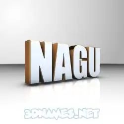 nagu in White'n'Gold style - 3D name wallpaper