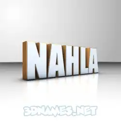 nahla in White'n'Gold style - 3D name wallpaper