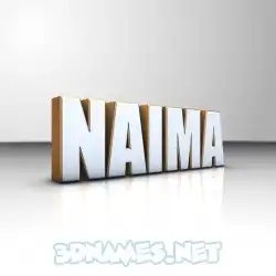 naima in White'n'Gold style - 3D name wallpaper