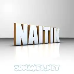 naitik in White'n'Gold style - 3D name wallpaper