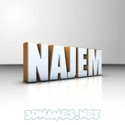 najem in White'n'Gold style - 3D name wallpaper