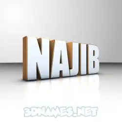 najib in White'n'Gold style - 3D name wallpaper