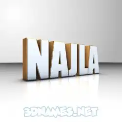 najla in White'n'Gold style - 3D name wallpaper