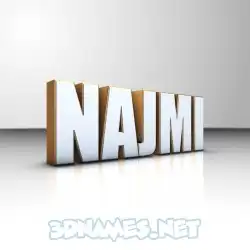 najmi in White'n'Gold style - 3D name wallpaper