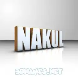 nakul in White'n'Gold style - 3D name wallpaper