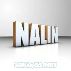 nalin in White'n'Gold style - 3D name wallpaper