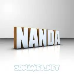nanda in White'n'Gold style - 3D name wallpaper