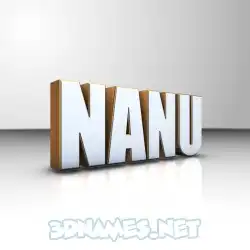 nanu in White'n'Gold style - 3D name wallpaper