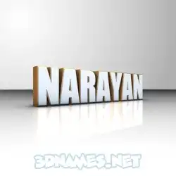 narayan in White'n'Gold style - 3D name wallpaper