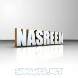 nasreen in White'n'Gold style - 3D name wallpaper