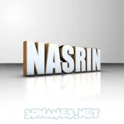 nasrin in White'n'Gold style - 3D name wallpaper