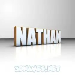 nathan in White'n'Gold style - 3D name wallpaper