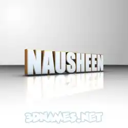 nausheen in White'n'Gold style - 3D name wallpaper