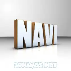 navi in White'n'Gold style - 3D name wallpaper
