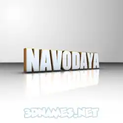 navodaya in White'n'Gold style - 3D name wallpaper