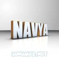 navya in White'n'Gold style - 3D name wallpaper