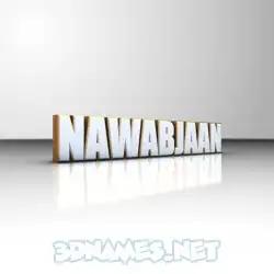 nawabjaan in White'n'Gold style - 3D name wallpaper