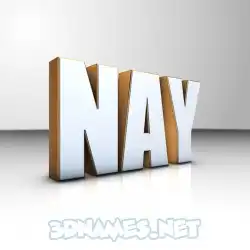 nay in White'n'Gold style - 3D name wallpaper