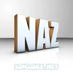 naz in White'n'Gold style - 3D name wallpaper