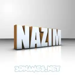 nazim in White'n'Gold style - 3D name wallpaper