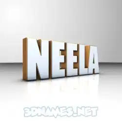 neela in White'n'Gold style - 3D name wallpaper