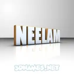neelam in White'n'Gold style - 3D name wallpaper