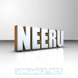 neeru in White'n'Gold style - 3D name wallpaper
