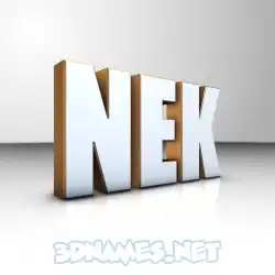 nek in White'n'Gold style - 3D name wallpaper