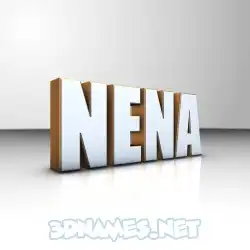 nena in White'n'Gold style - 3D name wallpaper