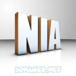 nia in White'n'Gold style - 3D name wallpaper